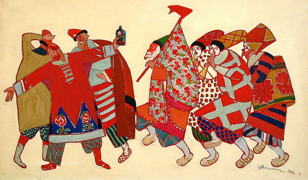 Федор Федоровский. «Семь скоморохов». 1913. Эскиз к постановке оперы Петра Чайковского «Чародейка» в Опере С.И.Зимина. Фото: Бахрушинский музей