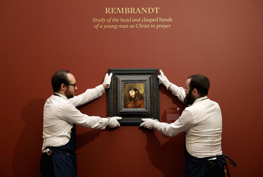 Рембрандт. «Штудия головы и рук молодого мужчины в позе молящегося Христа». Продано на Sotheby's за $12,1 млн. Фото: Sotheby'