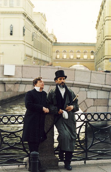 Андрей Хлобыстин и Тимур Новиков. 1999. Фото: М. Новикова-Савельева