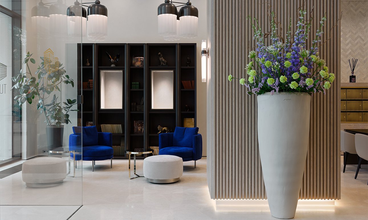 Гранд лобби в клубном доме TURGENEV.  Фото: TURGENEV