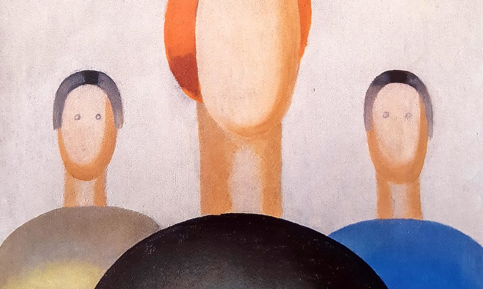 Пострадавшая от рук вандала картина «Три фигуры». Фрагмент. Фото: The Art Newspaper Russia